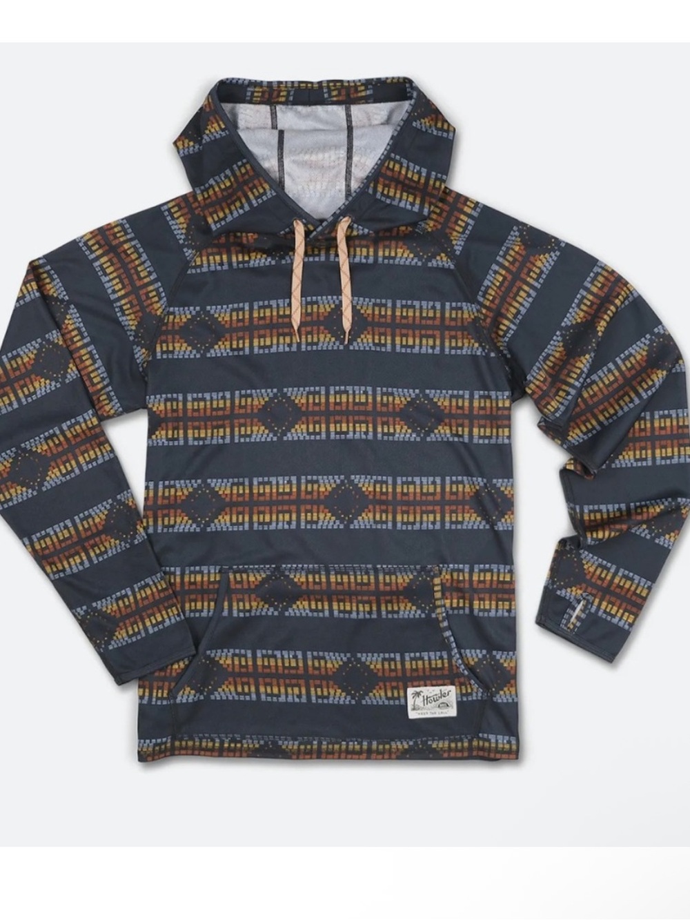 Howler Brothers Loggerhead Hoodie XXL Aztec Geometric Print Navy Long Sleeve